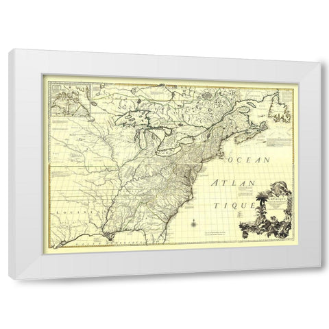 America with French English Establishments - 1756 White Modern Wood Framed Art Print by Unknown