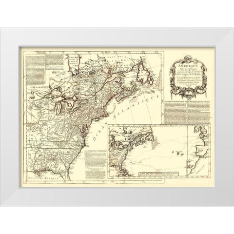 North America New Discoveries - Gefferys 1757 White Modern Wood Framed Art Print by Gefferys