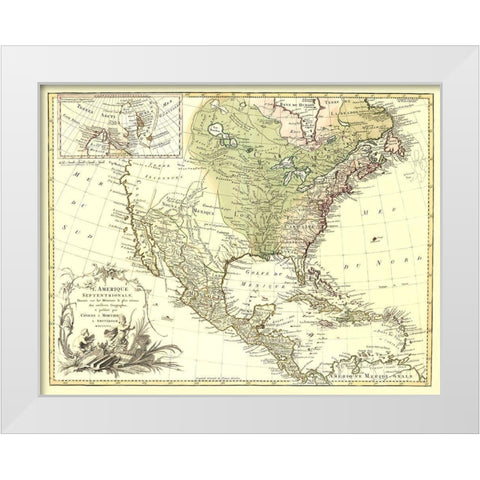 North America Canada - Covens 1757 White Modern Wood Framed Art Print by Covens