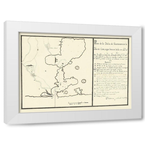 Plan of Guantanamo Bay On the Island of Cuba 1751 White Modern Wood Framed Art Print by Unknown