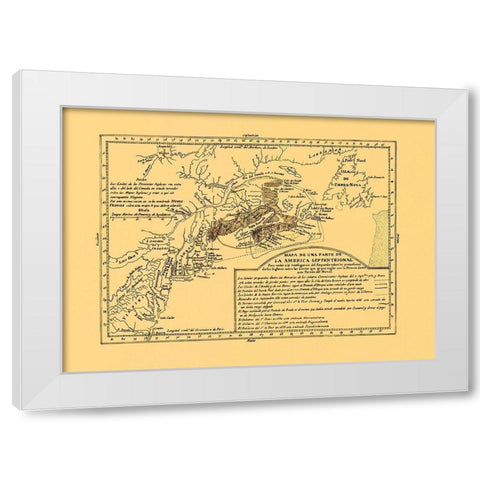 North America Septentrional - 1750 White Modern Wood Framed Art Print by Unknown