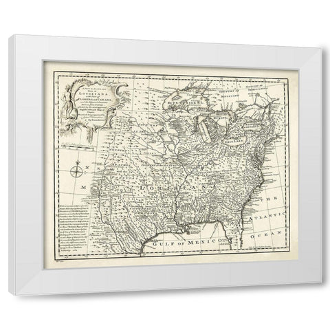 Louisiana with Florida Canada - Bowen 1750 White Modern Wood Framed Art Print by Bowen