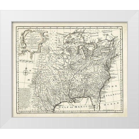 Louisiana with Florida Canada - Bowen 1750 White Modern Wood Framed Art Print by Bowen