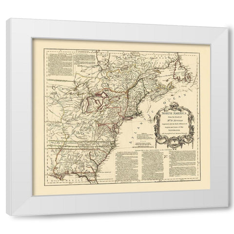Back Settlements Course of Ohio - DAnville 1755 White Modern Wood Framed Art Print by D''Anville