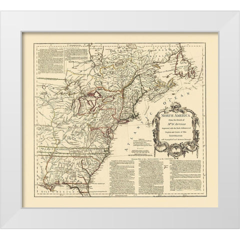 Back Settlements Course of Ohio - DAnville 1755 White Modern Wood Framed Art Print by D''Anville