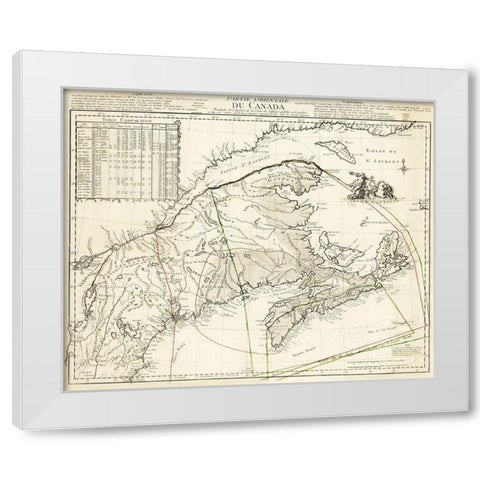 Eastern Canada - Jefferys 1755 White Modern Wood Framed Art Print by Jefferys