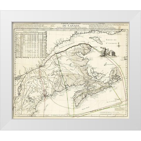 Eastern Canada - Jefferys 1755 White Modern Wood Framed Art Print by Jefferys