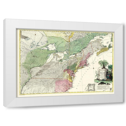 Theatrum Belli in America Septentrionali White Modern Wood Framed Art Print by Rhode