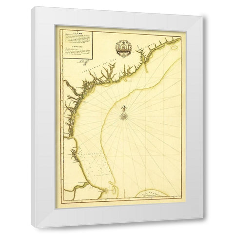South Carolina Cape Canaveral Coast - Linares 1756 White Modern Wood Framed Art Print by Linares