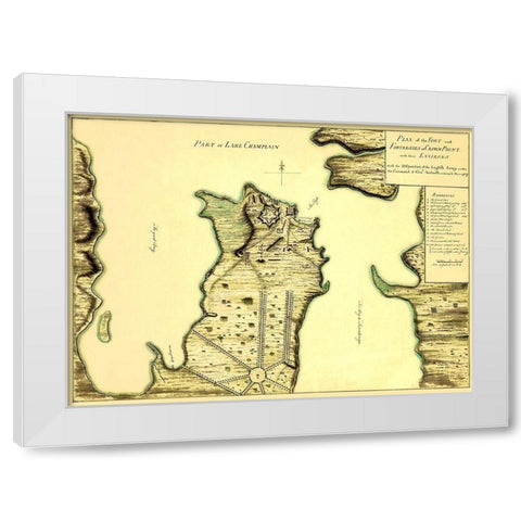 Fort Fortresses at Crown Point - 1759 White Modern Wood Framed Art Print by Unknown