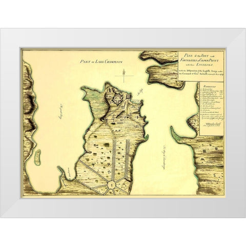 Fort Fortresses at Crown Point - 1759 White Modern Wood Framed Art Print by Unknown