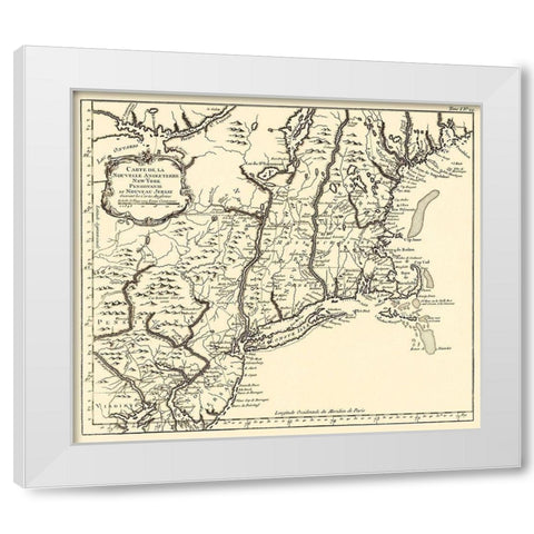 New York, Pennsylvania, and New Jersey  1757 White Modern Wood Framed Art Print by Unknown