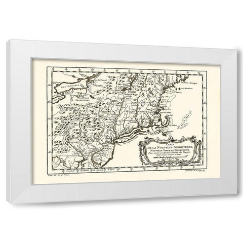 New England New York Pennsylvania - 1757 White Modern Wood Framed Art Print by Unknown