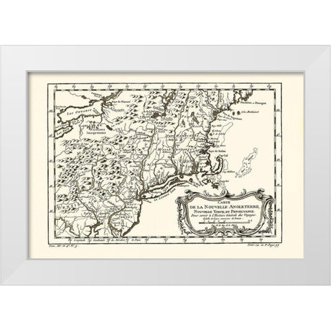 New England New York Pennsylvania - 1757 White Modern Wood Framed Art Print by Unknown