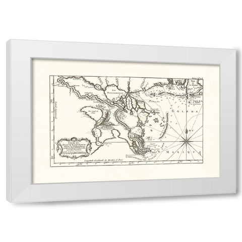 Louisiana Mississippi Alabama - 1760 White Modern Wood Framed Art Print by Unknown