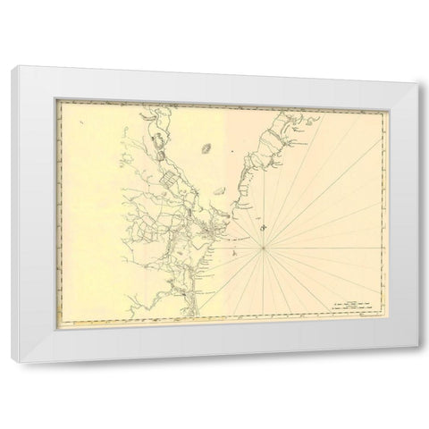 New England Cape Elizabeth Newburyport White Modern Wood Framed Art Print by Des Barres