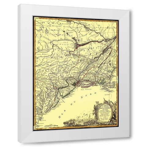 English with Thirteen Colonies - Eliot 1778 White Modern Wood Framed Art Print by Eliot