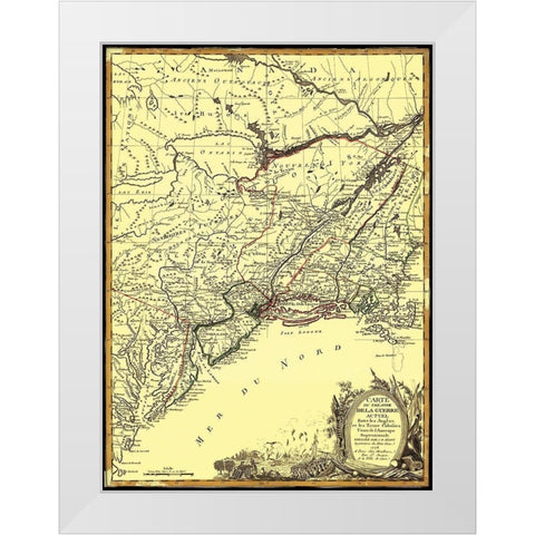 English with Thirteen Colonies - Eliot 1778 White Modern Wood Framed Art Print by Eliot