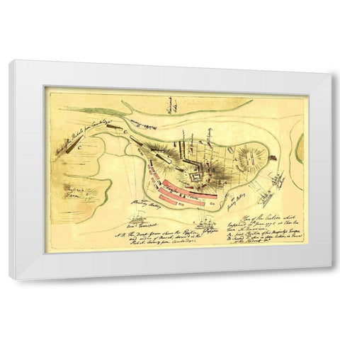 Action June 17th 1775 at Charles Town - Page 1775 White Modern Wood Framed Art Print by Page