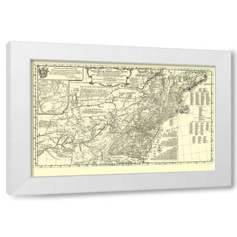 British Colonies in North America - Pownall 1776 White Modern Wood Framed Art Print by Pownall