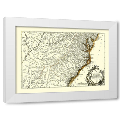 Southern Part of English Possessions - Michel 1778 White Modern Wood Framed Art Print by Michel