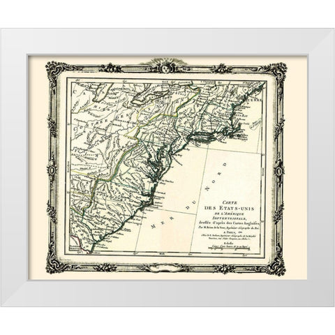 United States North America - Brion de la Tour White Modern Wood Framed Art Print by Brion de la Tour