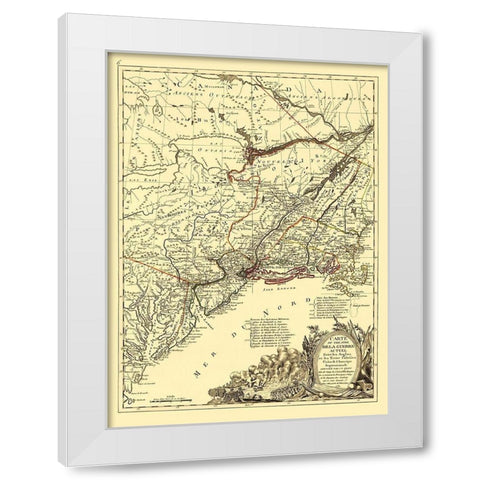 English with Thirteen Colonies North America White Modern Wood Framed Art Print by Eliot
