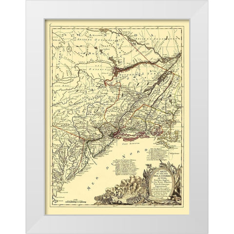English with Thirteen Colonies North America White Modern Wood Framed Art Print by Eliot