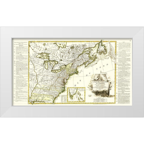 United States of America - Lattre 1784 White Modern Wood Framed Art Print by Lattre