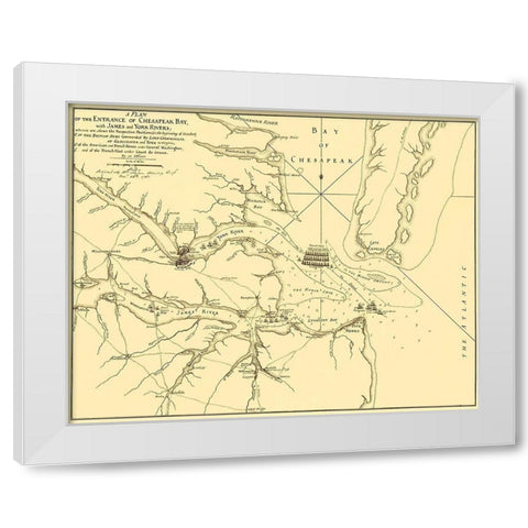 Entrance Chesapeak Bay with James York Rivers White Modern Wood Framed Art Print by Faden