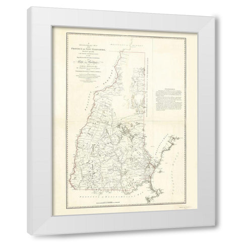 Province of New Hampshire - Holland 1784 White Modern Wood Framed Art Print by Holland