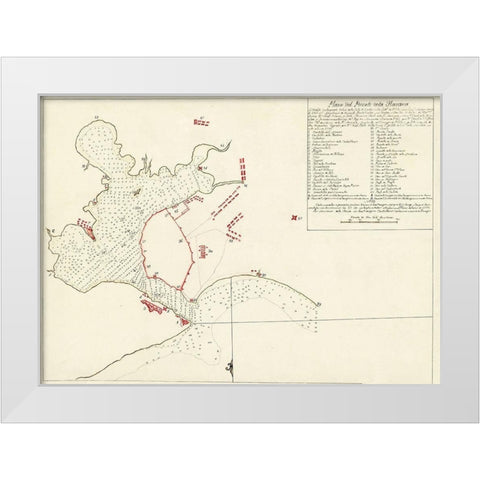 Port of Havanna Cuba - 1783 White Modern Wood Framed Art Print by Unknown