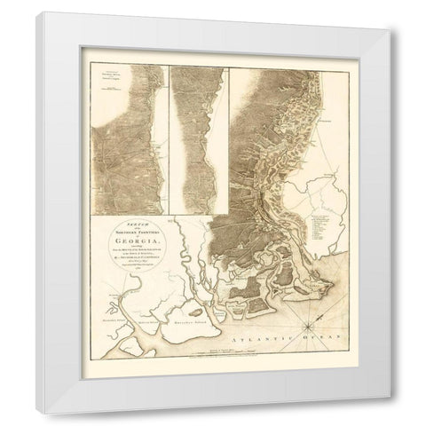 Northern Frontiers of Georgia - Campbell 1780 White Modern Wood Framed Art Print by Campbell
