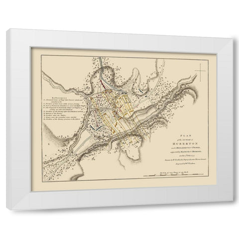 Action at Huberton Vermont - Gerlach 1777 White Modern Wood Framed Art Print by Gerlach