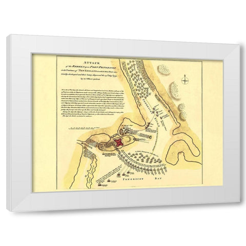 Fort Penobscot New England Battle - Jefferys 1779 White Modern Wood Framed Art Print by Jefferys