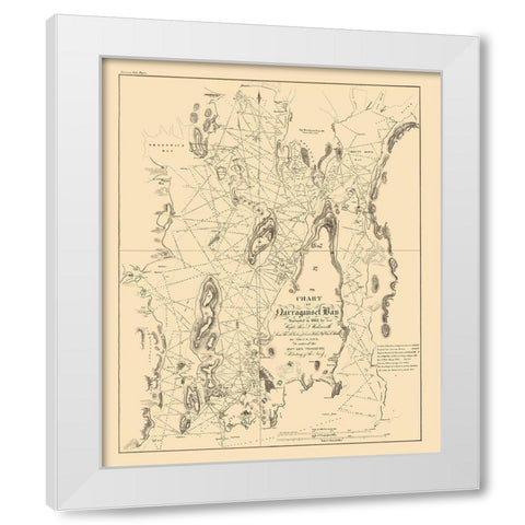 Narragansett Bay - US Navy 1832 White Modern Wood Framed Art Print by US Navy