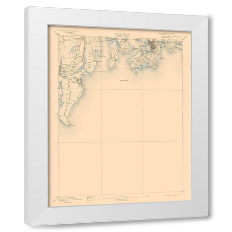 Newport Rhode Island Sheet - USGS 1894 White Modern Wood Framed Art Print by USGS