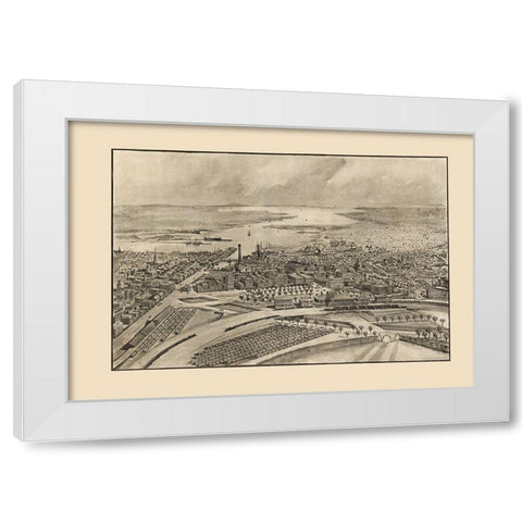 Providence Rhode Island - Mason 1896 White Modern Wood Framed Art Print by Mason