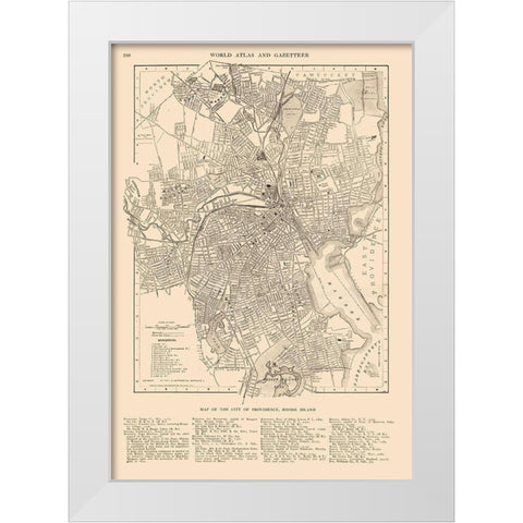 Providence  Rhode Island - Reynold 1921 White Modern Wood Framed Art Print by Reynold