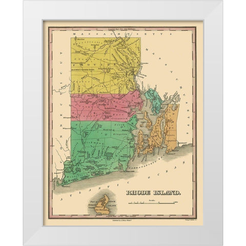 Rhode Island - Finley 1831 White Modern Wood Framed Art Print by Finley