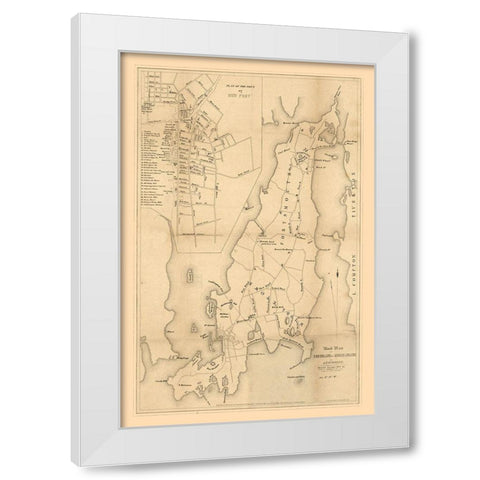 Rhode Island - Hammett 1849  White Modern Wood Framed Art Print by Hammett