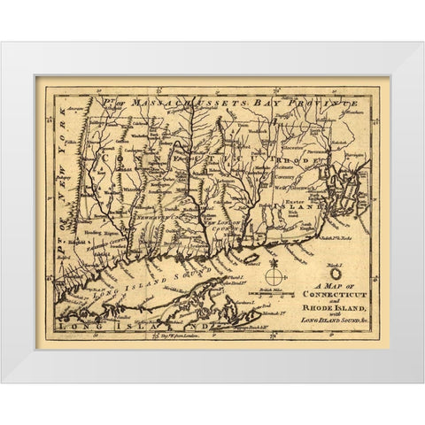 Rhode Island -1776 White Modern Wood Framed Art Print by Unknown