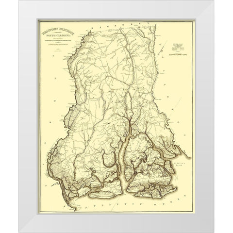 Beaufort, Hilton Head South Carolina Landowner White Modern Wood Framed Art Print by Tanner
