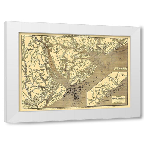 Beaufort, Savannah, Charleston South Carolina White Modern Wood Framed Art Print by Colton