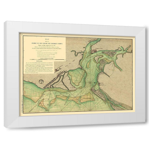 Charleston South Carolina - Sartine 1778  White Modern Wood Framed Art Print by Sartine
