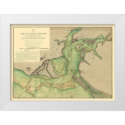 Charleston South Carolina - Sartine 1778  White Modern Wood Framed Art Print by Sartine