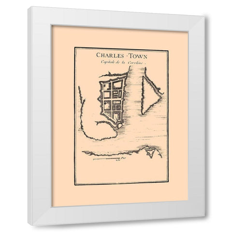 Charles Town South Carolina -1780 White Modern Wood Framed Art Print by Unknown