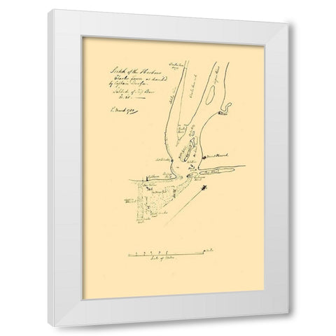 Charles Townn South Carolina - Durfee 1780  White Modern Wood Framed Art Print by Durfee