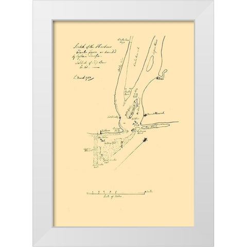 Charles Townn South Carolina - Durfee 1780  White Modern Wood Framed Art Print by Durfee