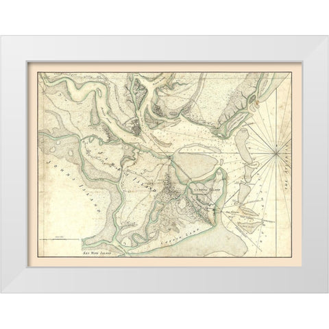 Charleston South Carolina -1780 White Modern Wood Framed Art Print by Unknown